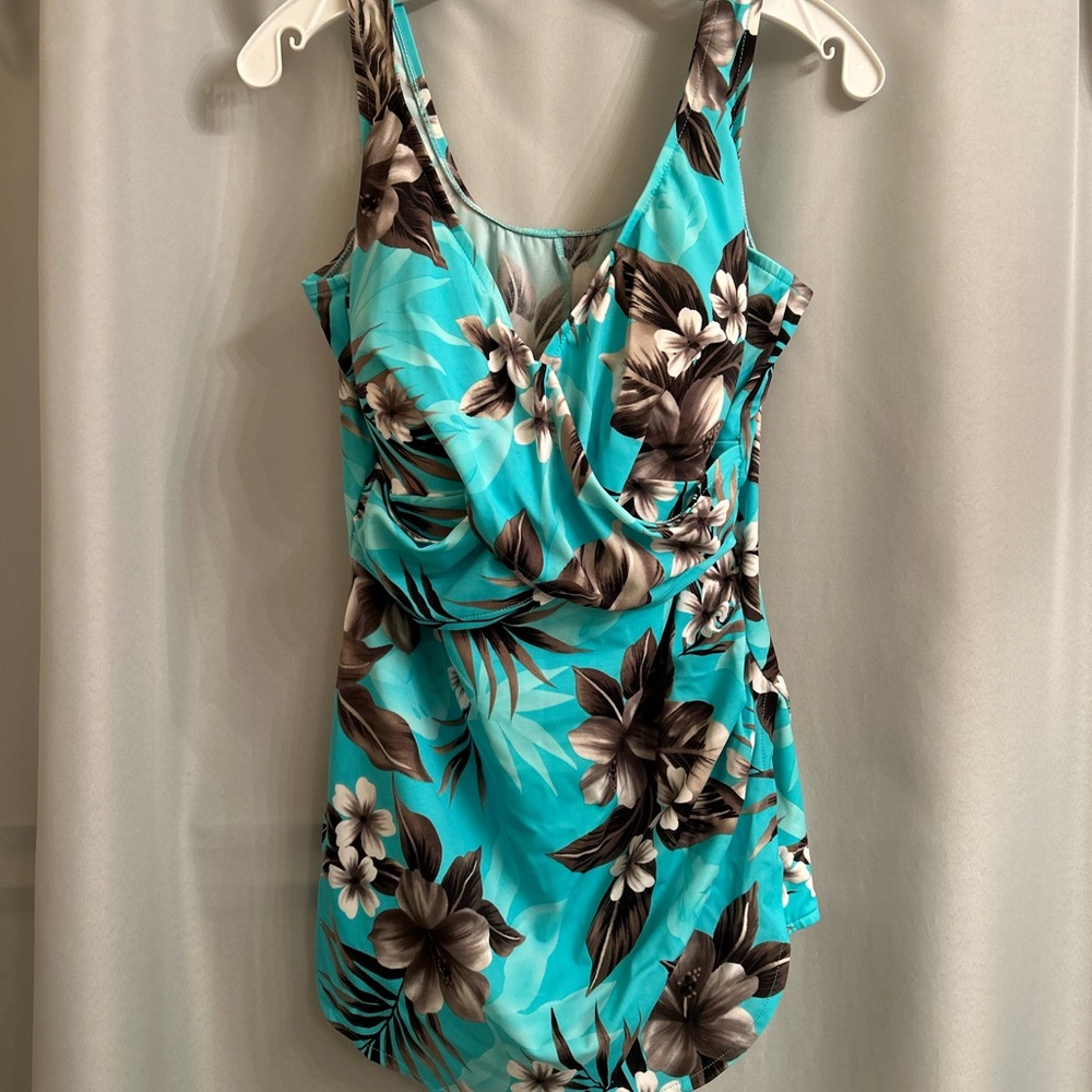 Miraclesuit Teak and Brown One Piece with Flattering Ruching